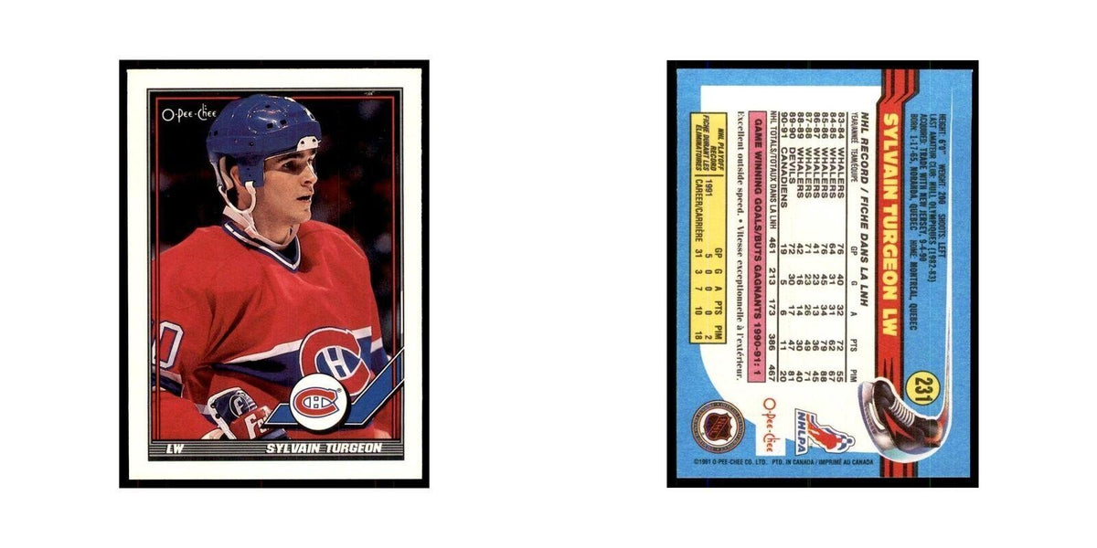 Sylvain Turgeon 1991 O-Pee-Chee #231 Montreal Canadiens Hockey Card NM