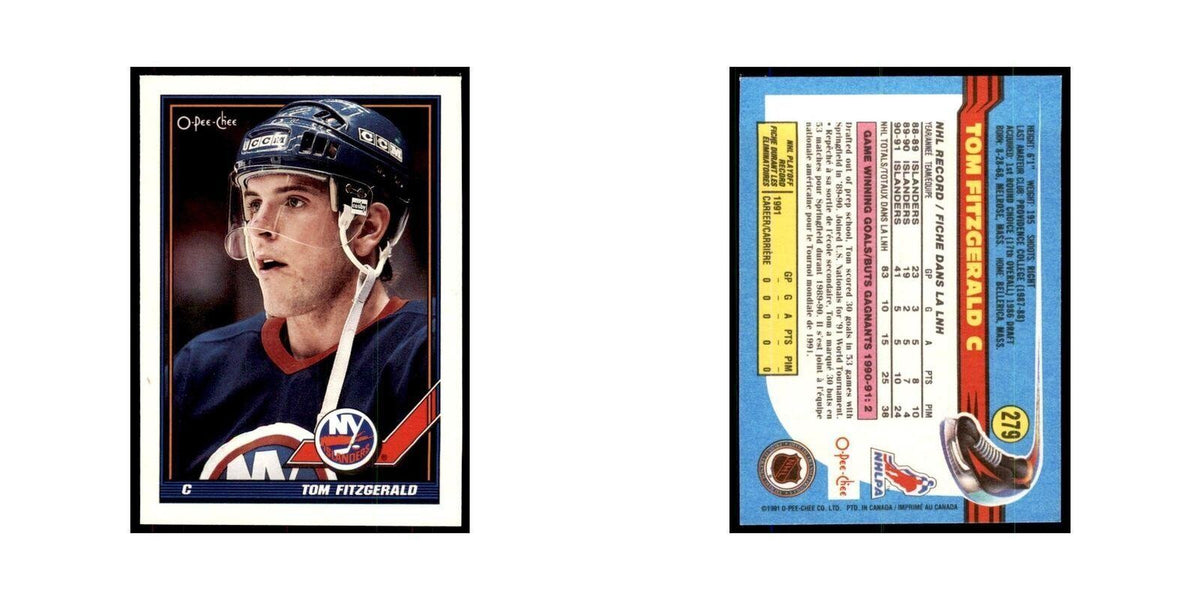 Tom Fitzgerald 1991 O-Pee-Chee #279 New York Islanders Hockey Card NM