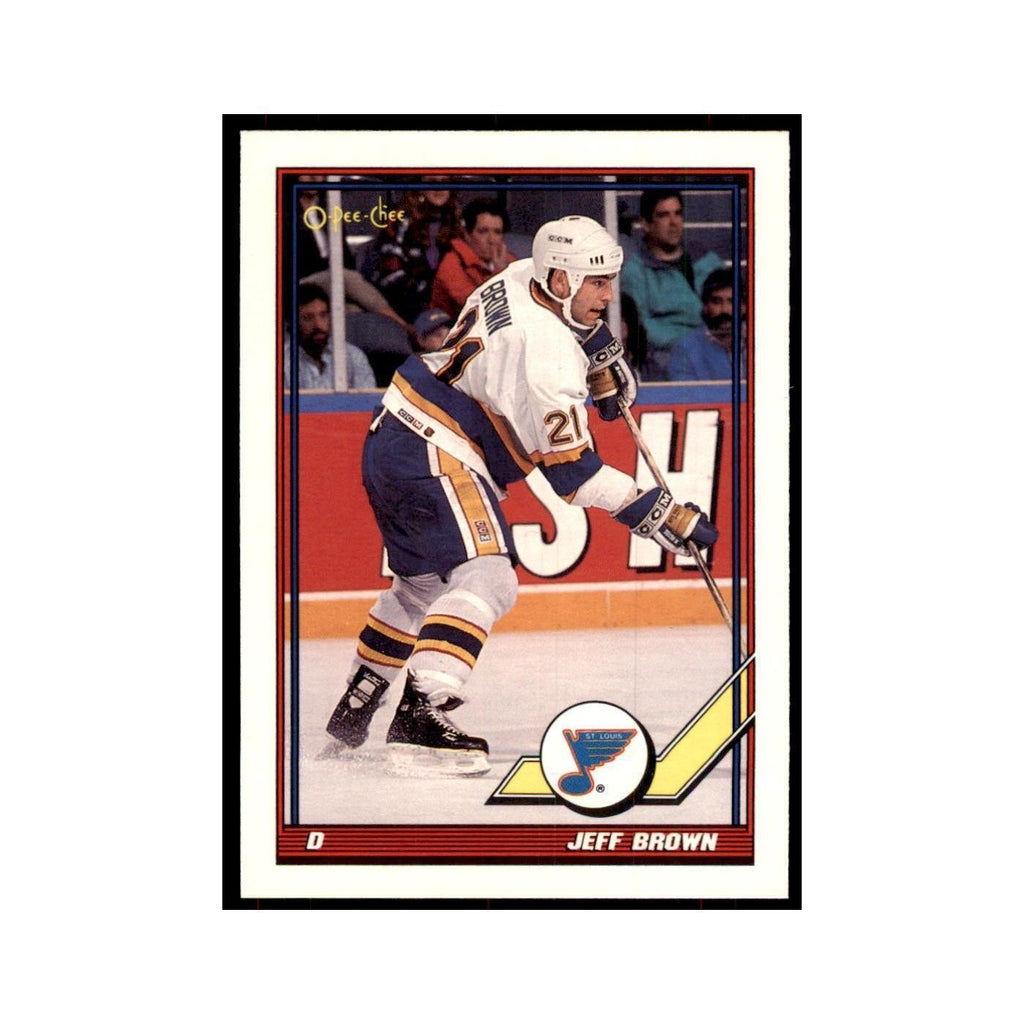 Jeff Brown 1991 O-Pee-Chee #222 St. Louis Blues Hockey Card NM