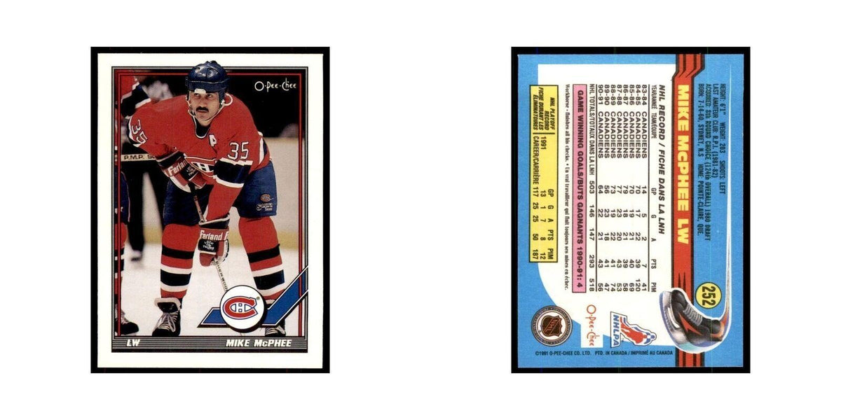 Mike McPhee 1991 O-Pee-Chee #252 Montreal Canadiens Hockey Card NM