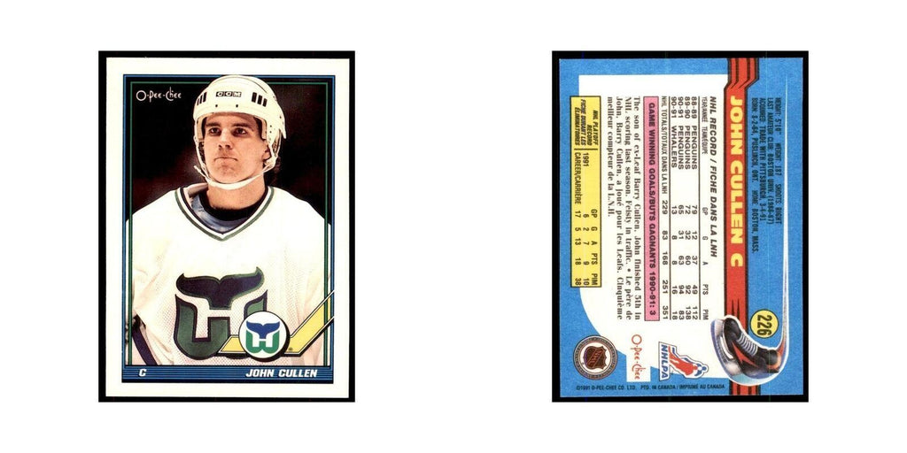 John Cullen 1991 O-Pee-Chee #226 Hartford Whalers Hockey Card NM