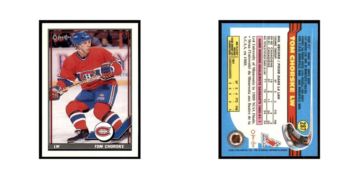 Tom Chorske 1991 O-Pee-Chee #287 Montreal Canadiens Hockey Card NM