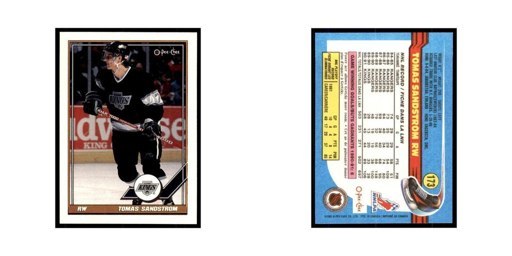Tomas Sandstrom 1991 O-Pee-Chee #173 Los Angeles Kings Hockey Card NM
