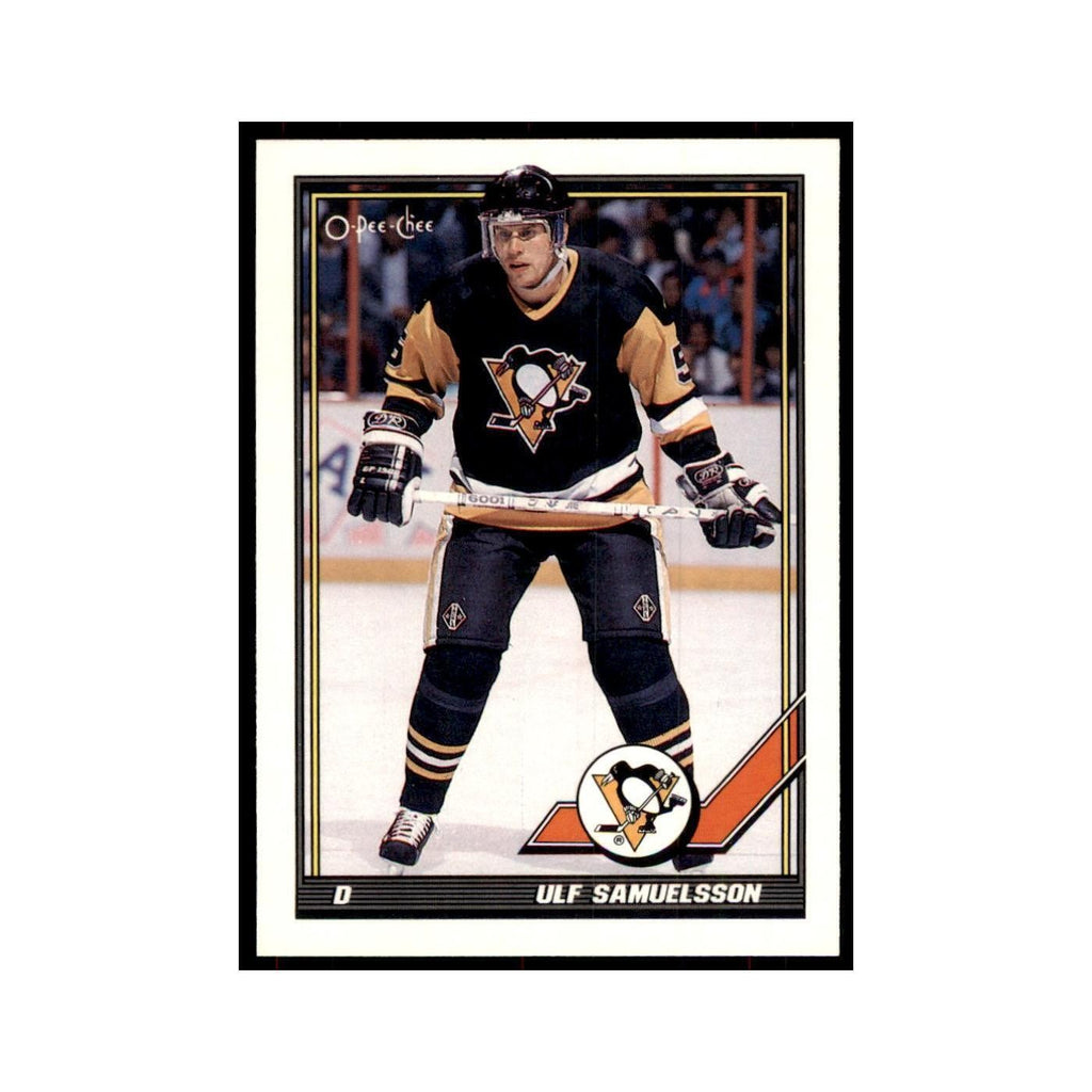 Ulf Samuelsson 1991 O-Pee-Chee #323 Pittsburgh Penguins Hockey Card NM