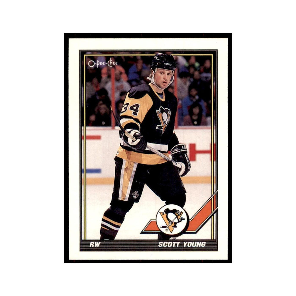 Scott Young 1991 O-Pee-Chee #235 Pittsburgh Penguins Hockey Card NM