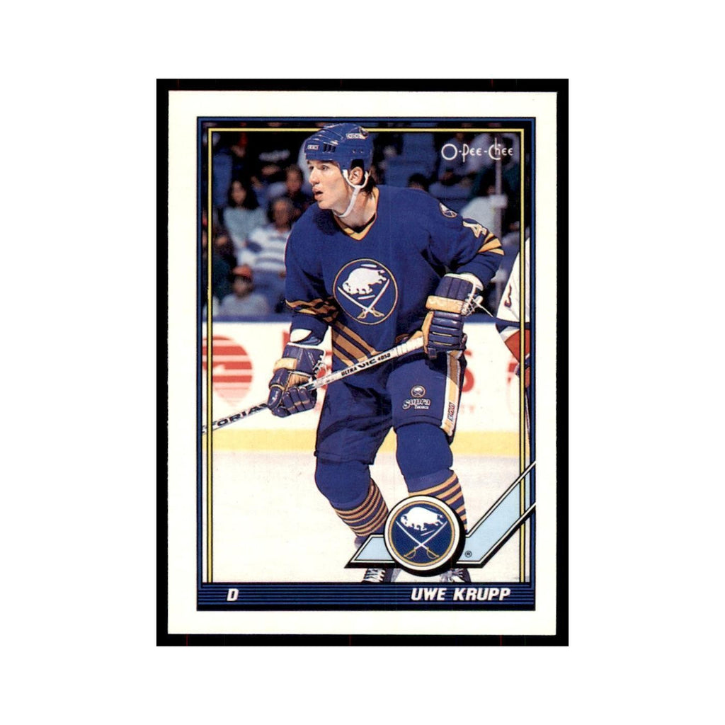 Uwe Krupp 1991 O-Pee-Chee #155 Buffalo Sabres Hockey Card NM