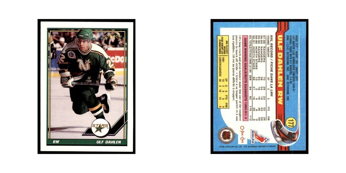 Ulf Dahlen 1991 O-Pee-Chee #177 Minnesota North Stars Hockey Card NM