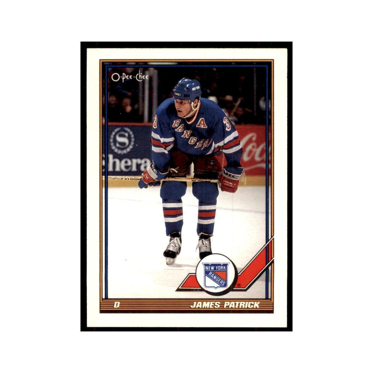 James Patrick 1991 O-Pee-Chee #253 New York Rangers Hockey Card NM