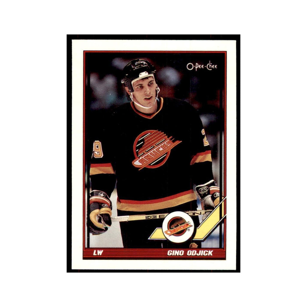 Gino Odjick 1991 O-Pee-Chee #203 Vancouver Canucks Hockey Card NM