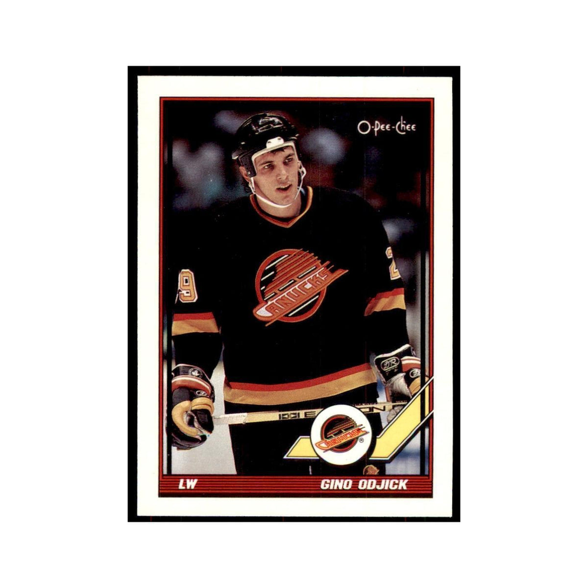 Gino Odjick 1991 O-Pee-Chee #203 Vancouver Canucks Hockey Card NM