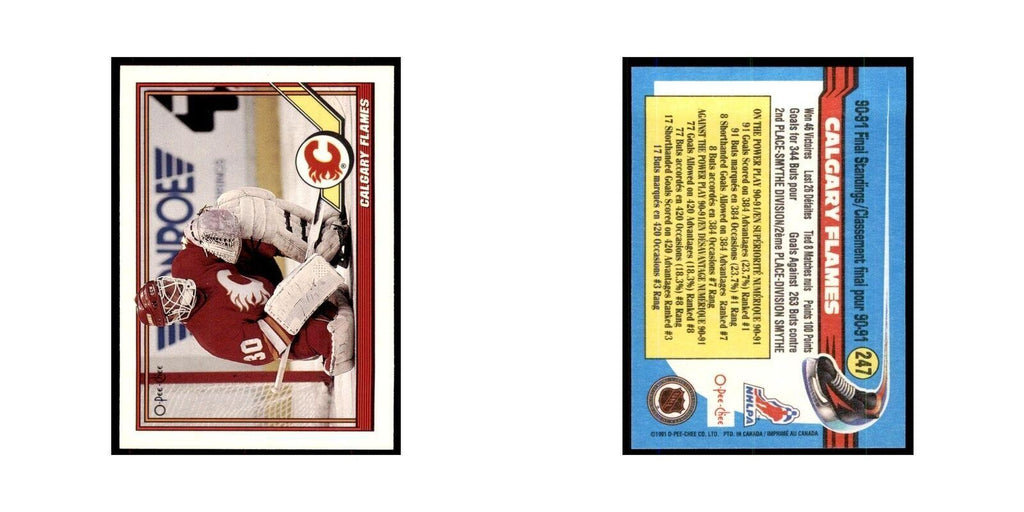 Calgary Flames 1991 O-Pee-Chee #247 Calgary Flames Hockey Card NM