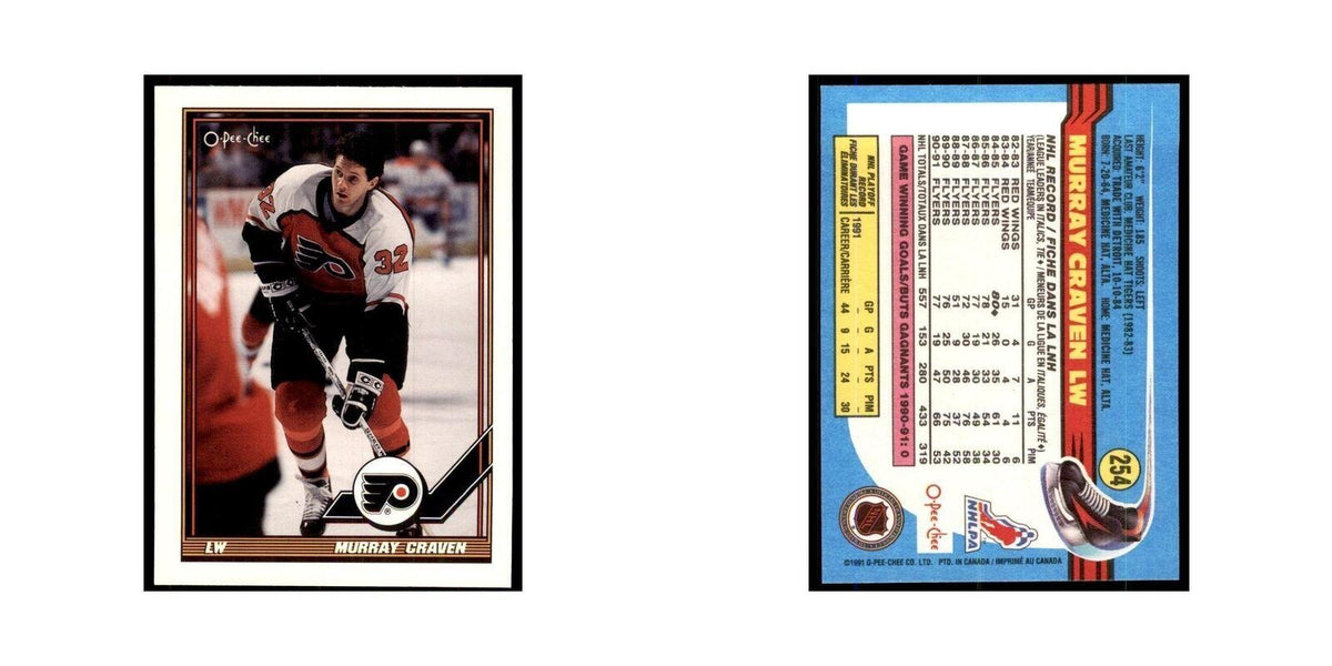 Murray Craven 1991 O-Pee-Chee #254 Philadelphia Flyers Hockey Card NM