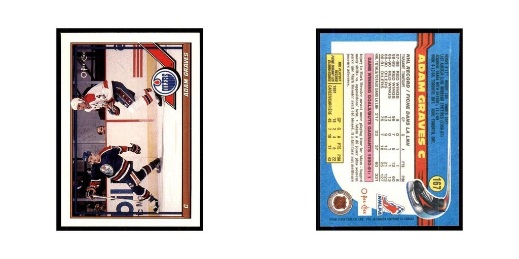 Adam Graves 1991 O-Pee-Chee #167 Edmonton Oilers Hockey Card NM