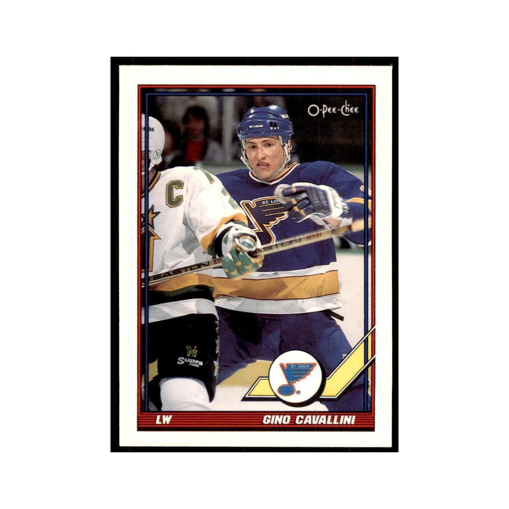 Gino Cavallini 1991 O-Pee-Chee #281 St. Louis Blues Hockey Card NM