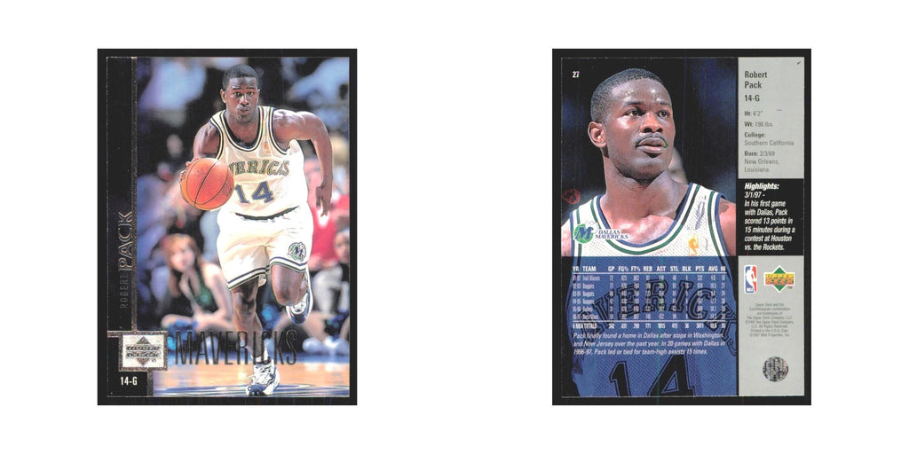 Robert Pack 1997 Upper Deck #27 Dallas Mavericks Basketball Card NM