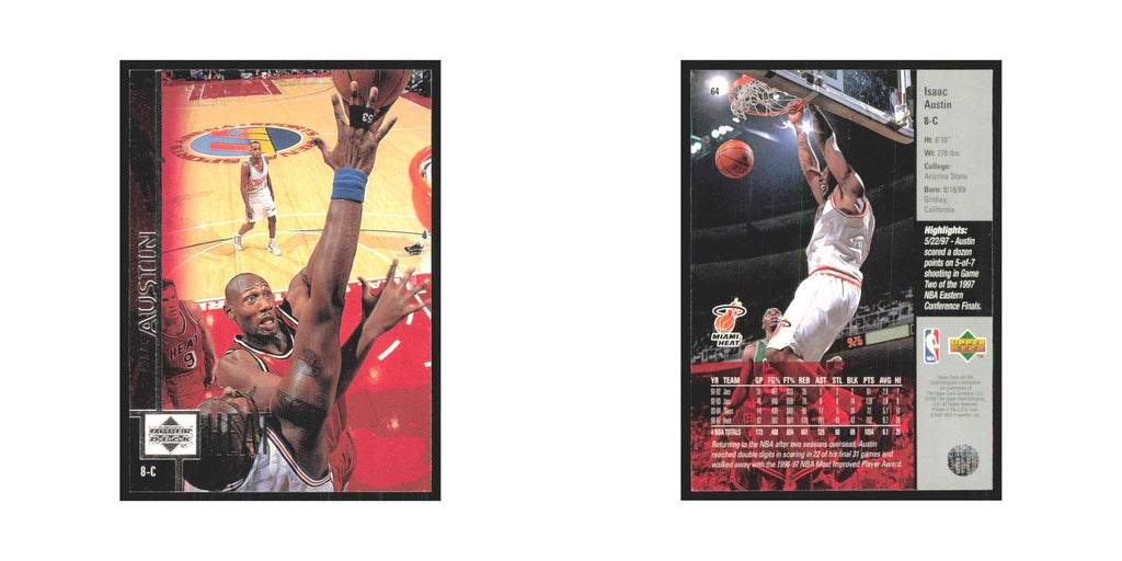 Isaac Austin 1997 Upper Deck #64 Miami Heat Basketball Card NM