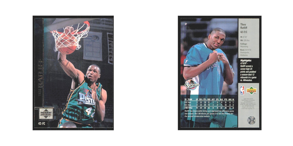 Theo Ratliff 1997 Upper Deck #37 Detroit Pistons Basketball Card NM