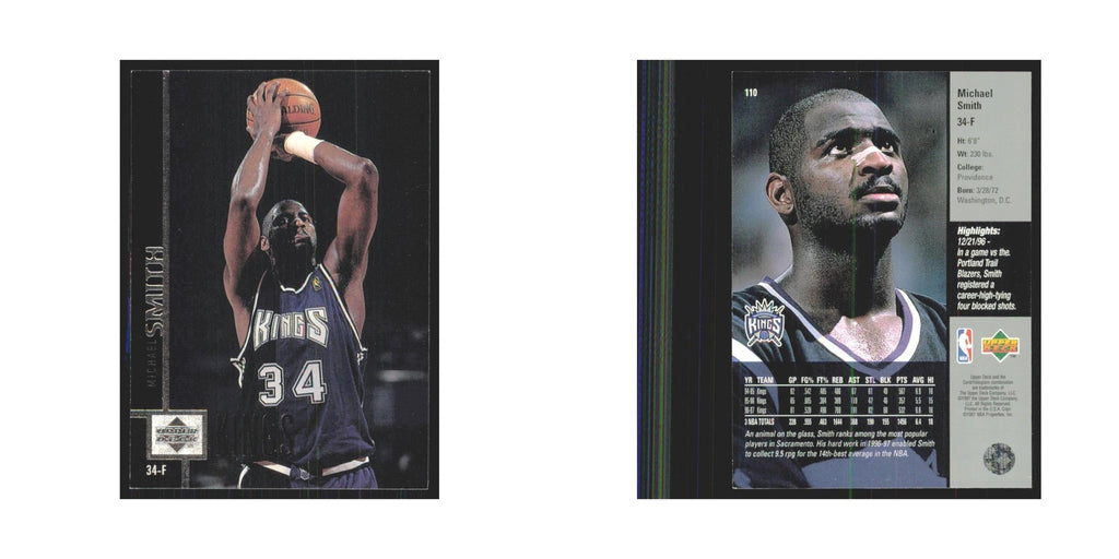 Michael Smith 1997 Upper Deck #110 Sacramento Kings Basketball Card NM