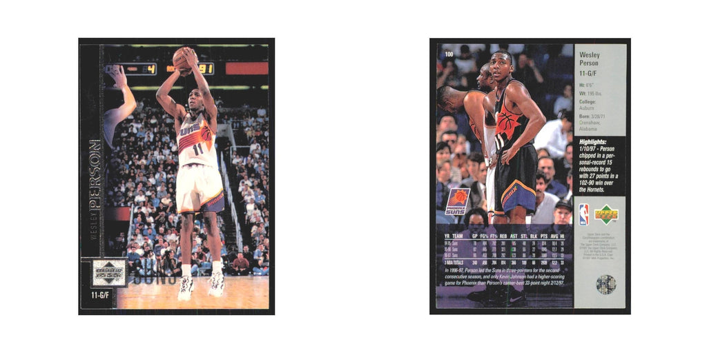 Wesley Person 1997 Upper Deck #100 Phoenix Suns Basketball Card NM