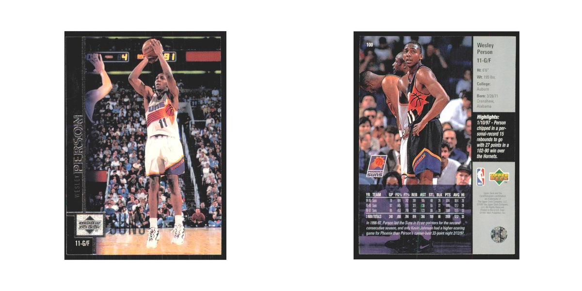 Wesley Person 1997 Upper Deck #100 Phoenix Suns Basketball Card NM