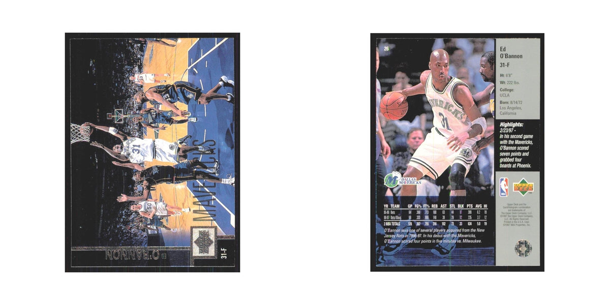 Ed O'Bannon 1997 Upper Deck #26 Dallas Mavericks Basketball Card NM