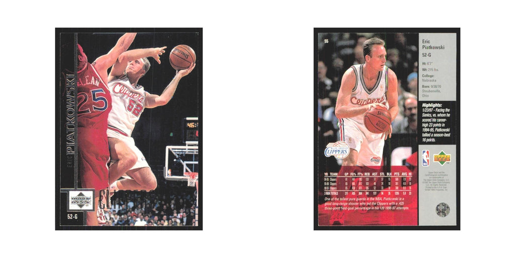 Eric Piatkowski 1997 Upper Deck #55 Los Angeles Clippers Basketball Card NM