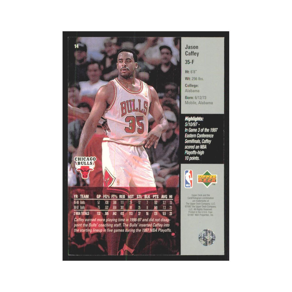 Jason Caffey 1997 Upper Deck #14 Chicago Bulls Basketball Card NM