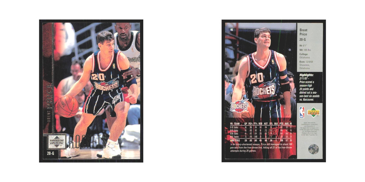 Brent Price 1997 Upper Deck #46 Houston Rockets Basketball Card NM