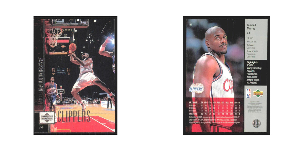 Lamond Murray 1997 Upper Deck #54 Los Angeles Clippers Basketball Card NM