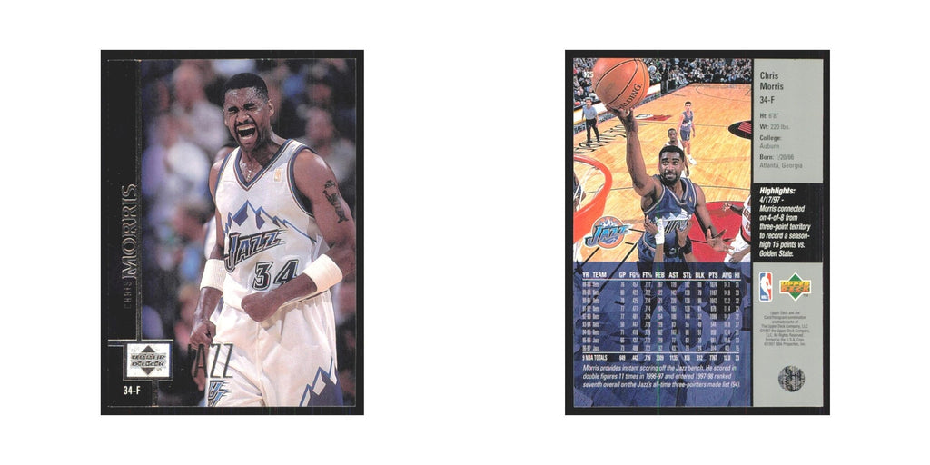 Chris Morris 1997 Upper Deck #125 Utah Jazz Basketball Card NM