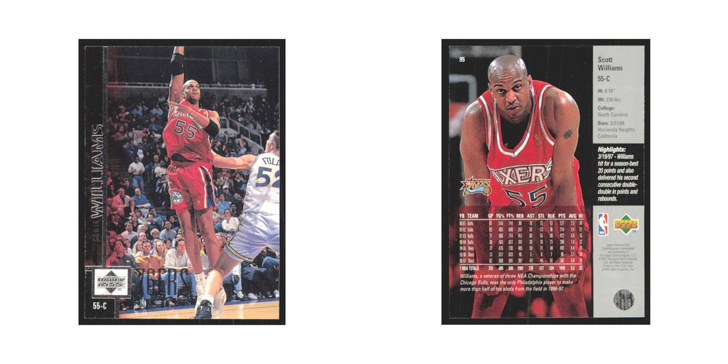 Scott Williams 1997 Upper Deck #95 Philadelphia 76ers Basketball Card NM