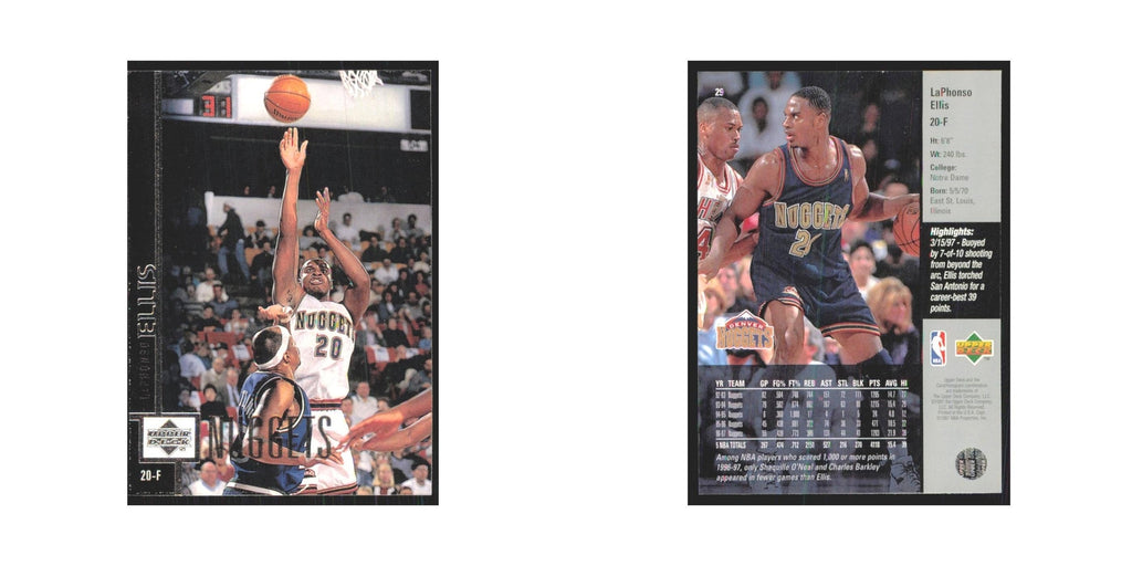 LaPhonso Ellis 1997 Upper Deck #29 Denver Nuggets Basketball Card NM