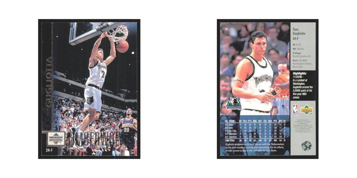 Tom Gugliotta 1997 Upper Deck #74 Minnesota Timberwolves Basketball Card NM