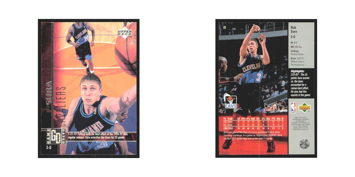 Bob Sura 1997 Upper Deck #23 Cleveland Cavaliers Basketball Card NM