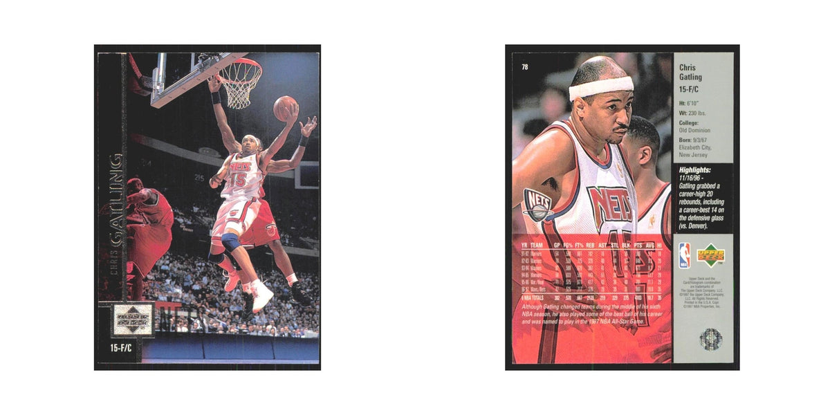 Chris Gatling 1997 Upper Deck #78 New Jersey Nets Basketball Card NM