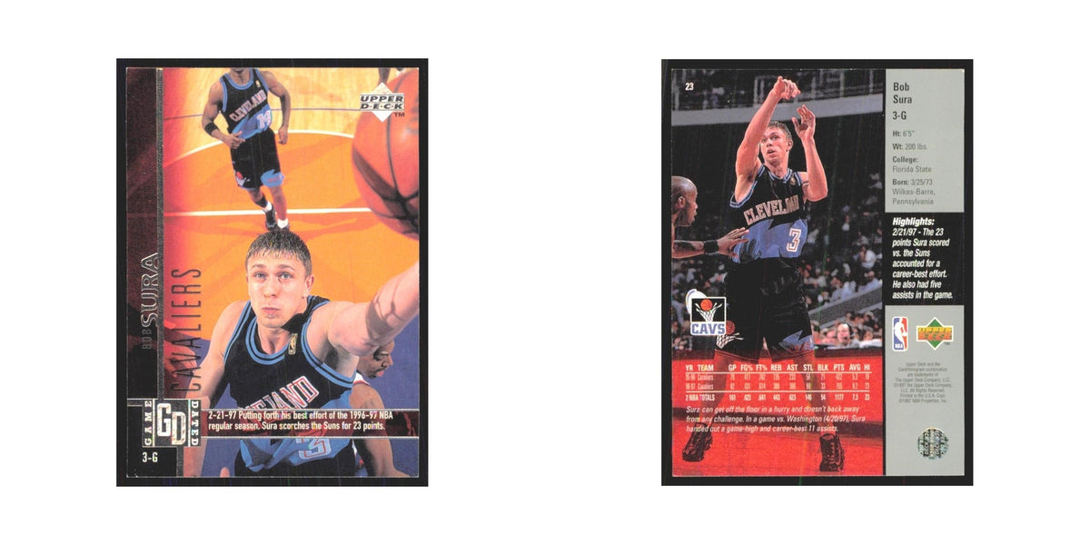 Bob Sura 1997 Upper Deck #23 Cleveland Cavaliers Basketball Card NM