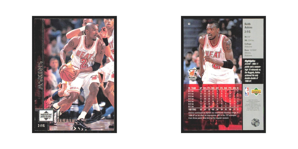 Keith Askins 1997 Upper Deck #63 Miami Heat Basketball Card NM