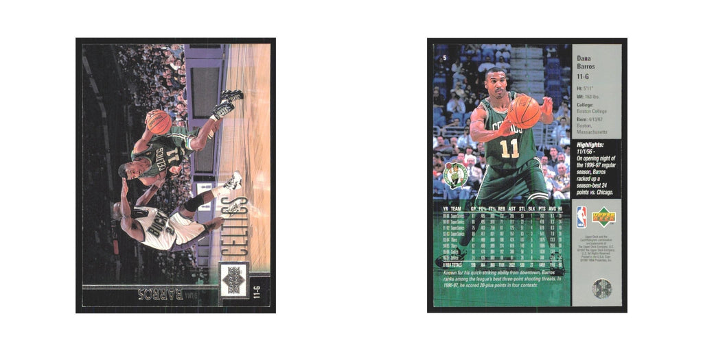 Dana Barros 1997 Upper Deck #5 Boston Celtics Basketball Card NM