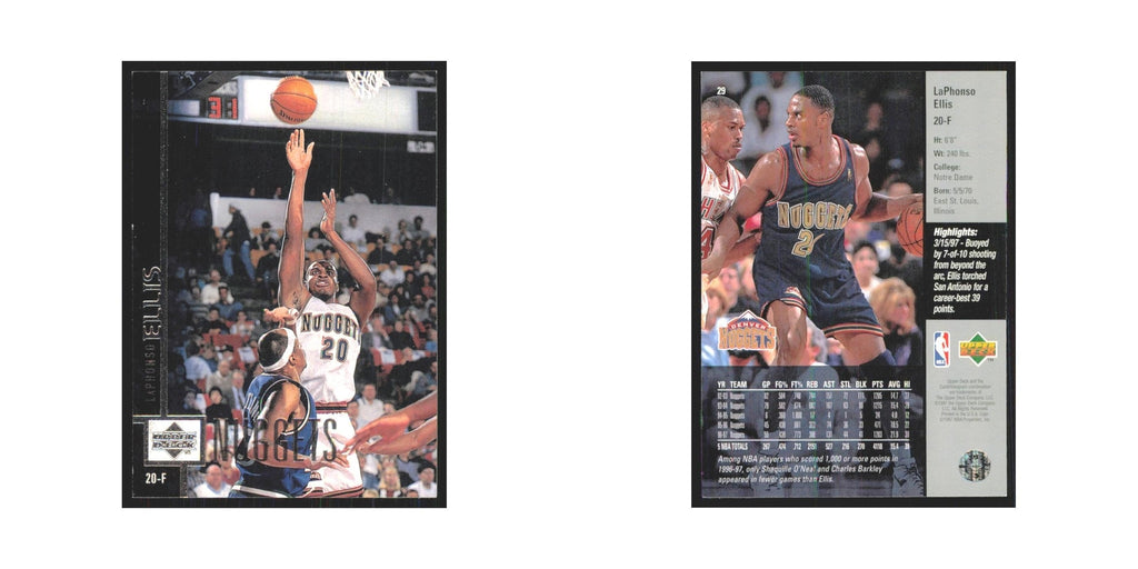 LaPhonso Ellis 1997 Upper Deck #29 Denver Nuggets Basketball Card NM