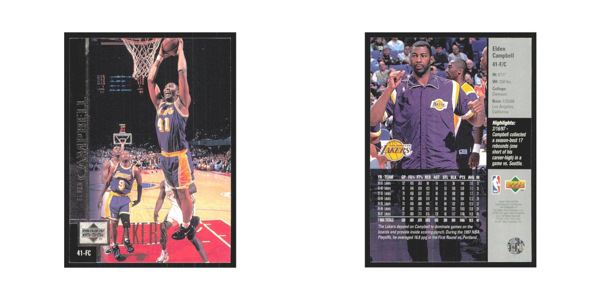 Elden Campbell 1997 Upper Deck #59 Los Angeles Lakers Basketball Card NM