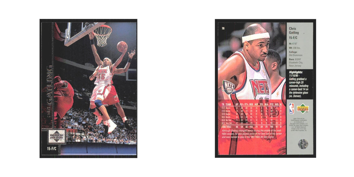 Chris Gatling 1997 Upper Deck #78 New Jersey Nets Basketball Card NM