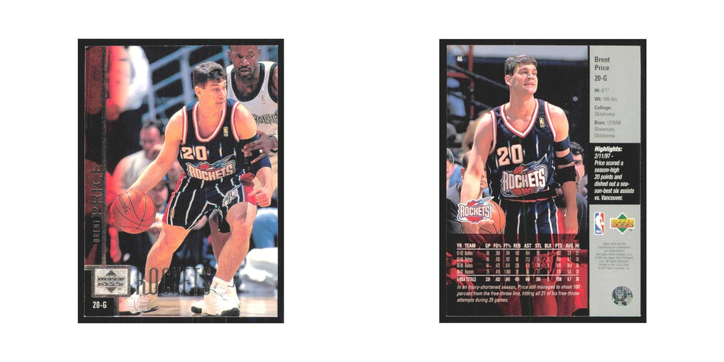 Brent Price 1997 Upper Deck #46 Houston Rockets Basketball Card NM