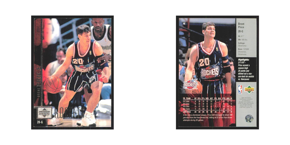 Brent Price 1997 Upper Deck #46 Houston Rockets Basketball Card NM