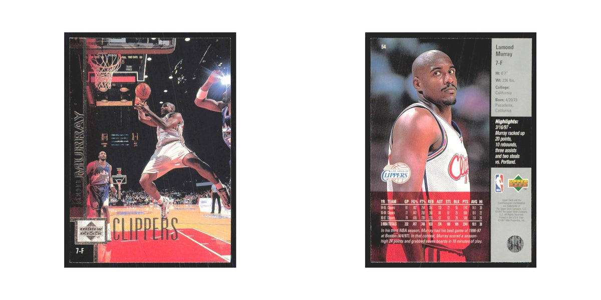Lamond Murray 1997 Upper Deck #54 Los Angeles Clippers Basketball Card NM