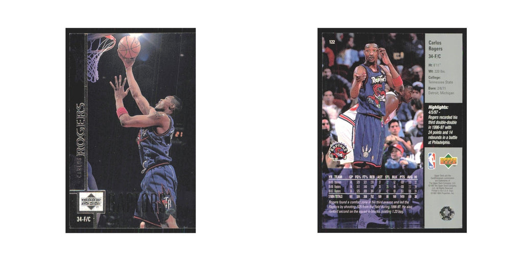Carlos Rogers 1997 Upper Deck #122 Toronto Raptors Basketball Card NM