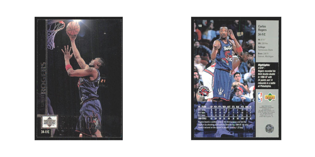 Carlos Rogers 1997 Upper Deck #122 Toronto Raptors Basketball Card NM