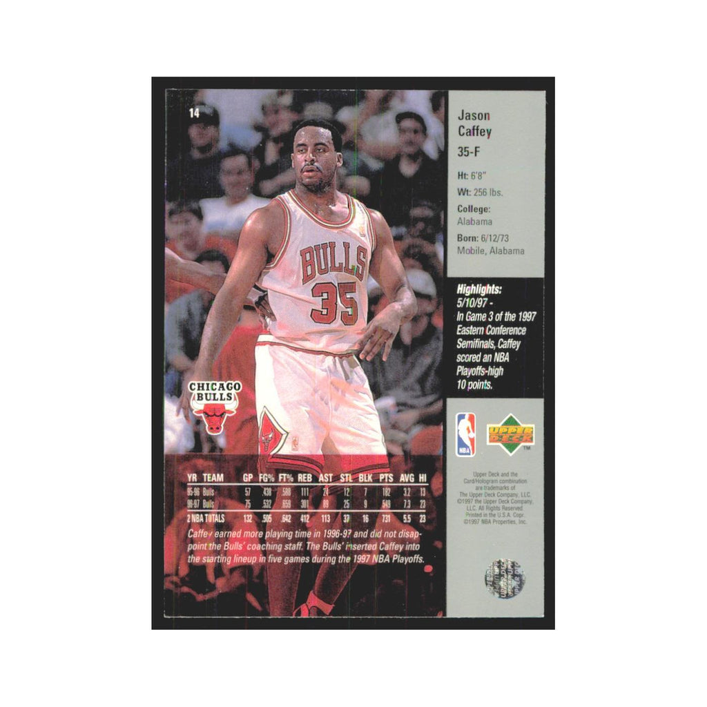 Jason Caffey 1997 Upper Deck #14 Chicago Bulls Basketball Card NM