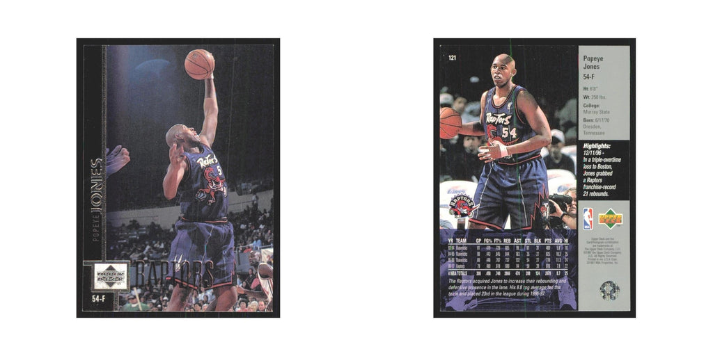Popeye Jones 1997 Upper Deck #121 Toronto Raptors Basketball Card NM