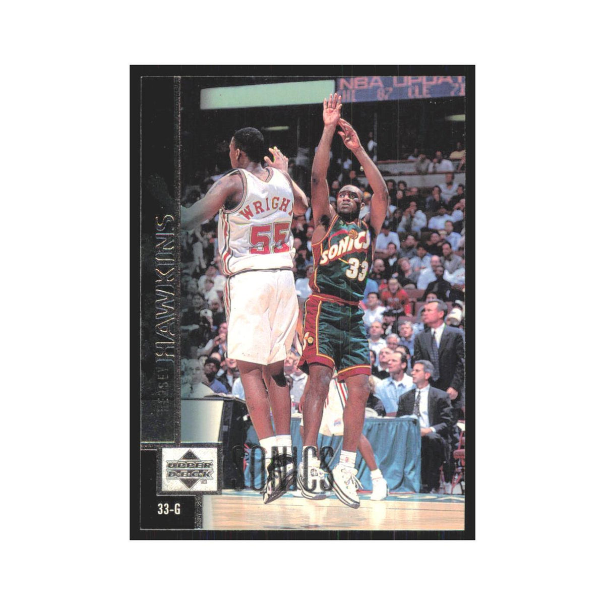Hersey Hawkins 1997 Upper Deck #115 Seattle SuperSonics Basketball Card NM