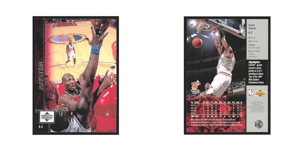 Isaac Austin 1997 Upper Deck #64 Miami Heat Basketball Card NM